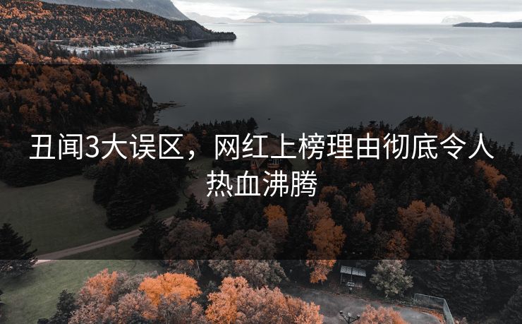 丑闻3大误区，网红上榜理由彻底令人热血沸腾